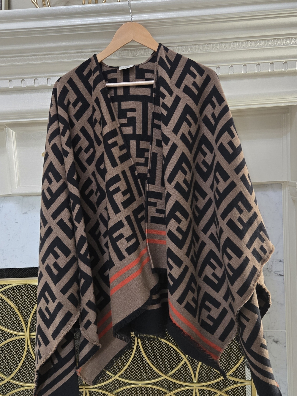 Fendi FF PONCHO Multicolor wool and silk poncho